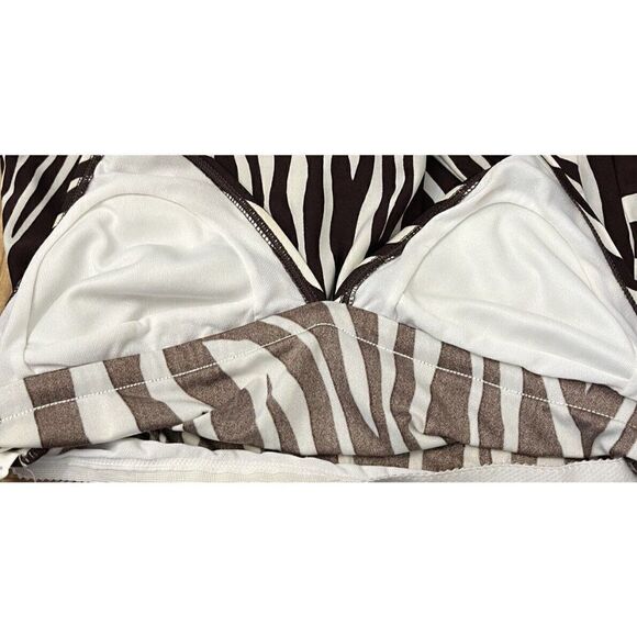 Speedo Active Tank Top Ladies Size 10 Workout Running Built In Bra Zebra Halter - Picture 5 of 5